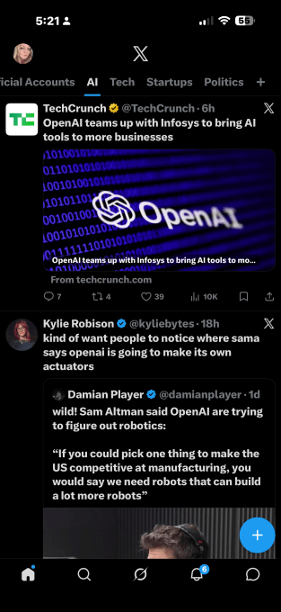 Custom feed creation interface with AI-powered topic selection